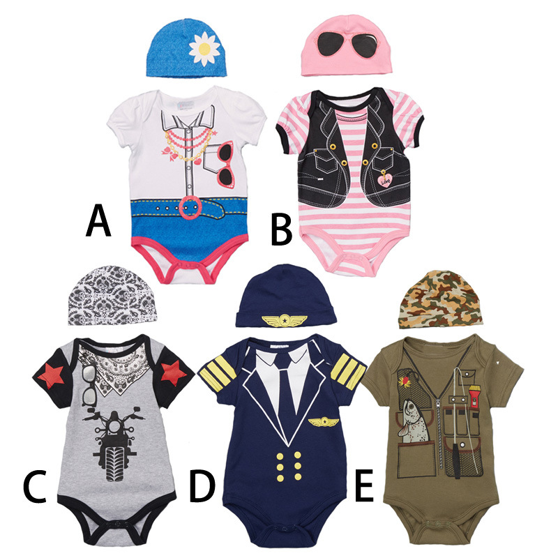 Baby Lovely Cartoon Triangle Romper Siamese Clothing Set Child Clothing Children's Wear