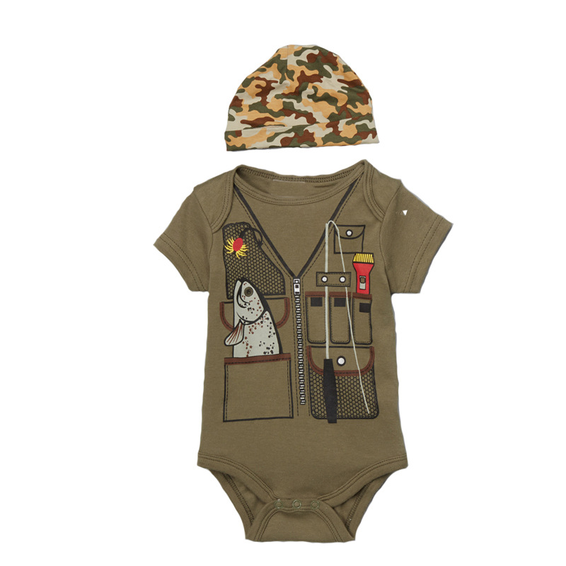 Baby Lovely Cartoon Triangle Romper Siamese Clothing Set Child Clothing Children's Wear