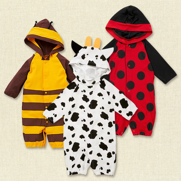 Baby Clothing Animal Printing Climb Hooded Siamese Clothing Baby Long Sleeves Romper