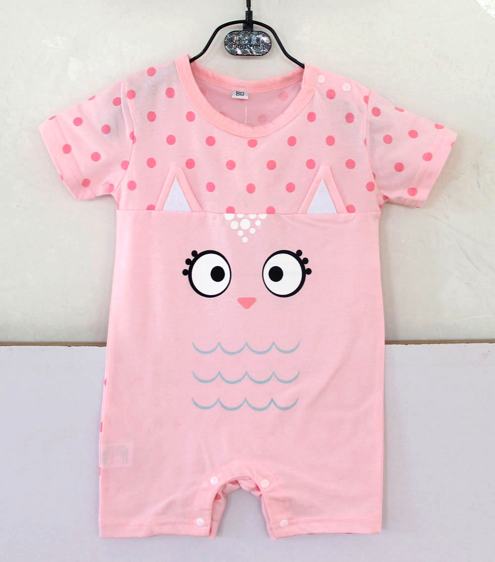 Baby Child Fashion Thin Section Cartoon Short Sleeve Animal Cotton Romper Jumpsuit