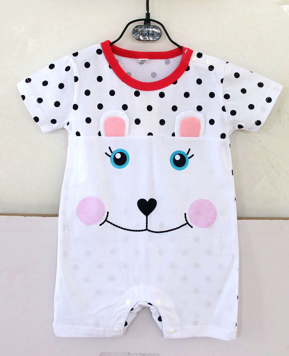 Baby Child Fashion Thin Section Cartoon Short Sleeve Animal Cotton Romper Jumpsuit
