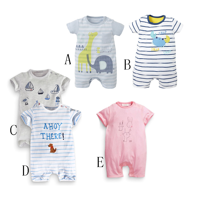 Western Style Child Short Sleeve Cotton Romper Climb Clothes Jumpsuit Trend Clothing