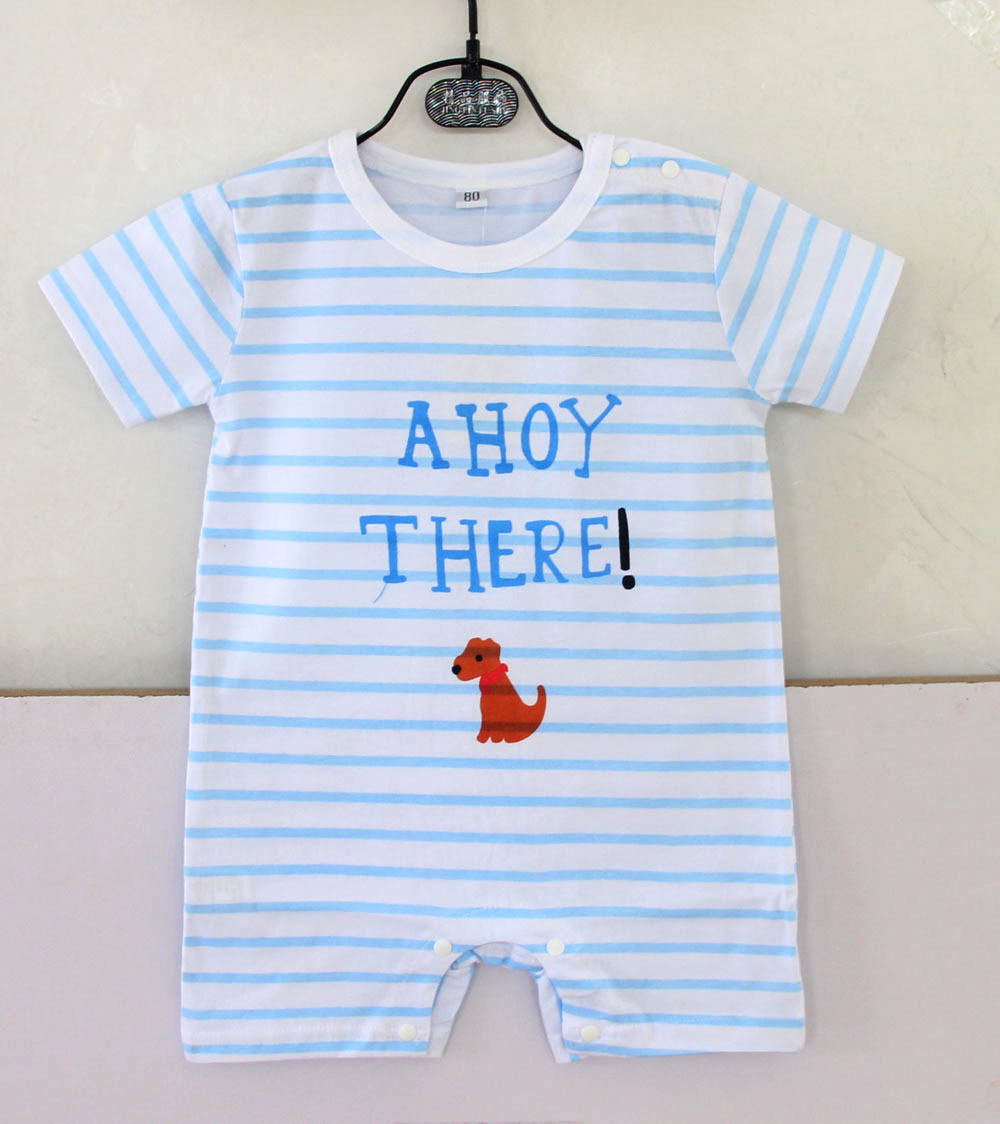 Western Style Child Short Sleeve Cotton Romper Climb Clothes Jumpsuit Trend Clothing