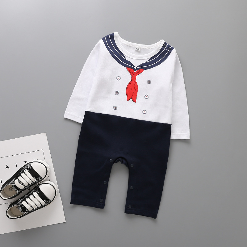 The New Boy Baby Clothing Romper Climb Stripe Jumpsuit Baby Clothing