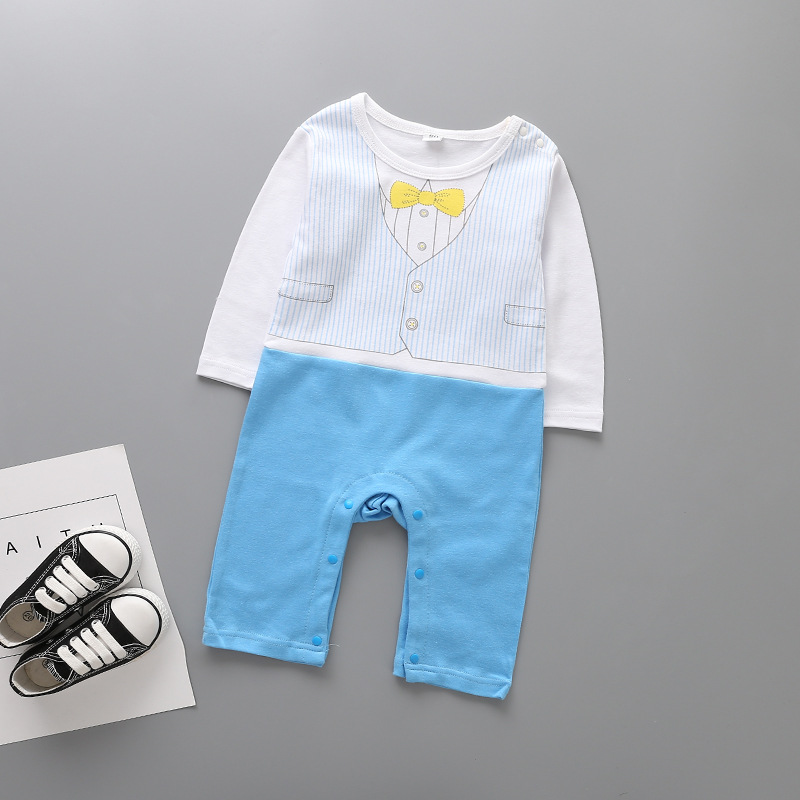 The New Boy Baby Clothing Romper Climb Stripe Jumpsuit Baby Clothing