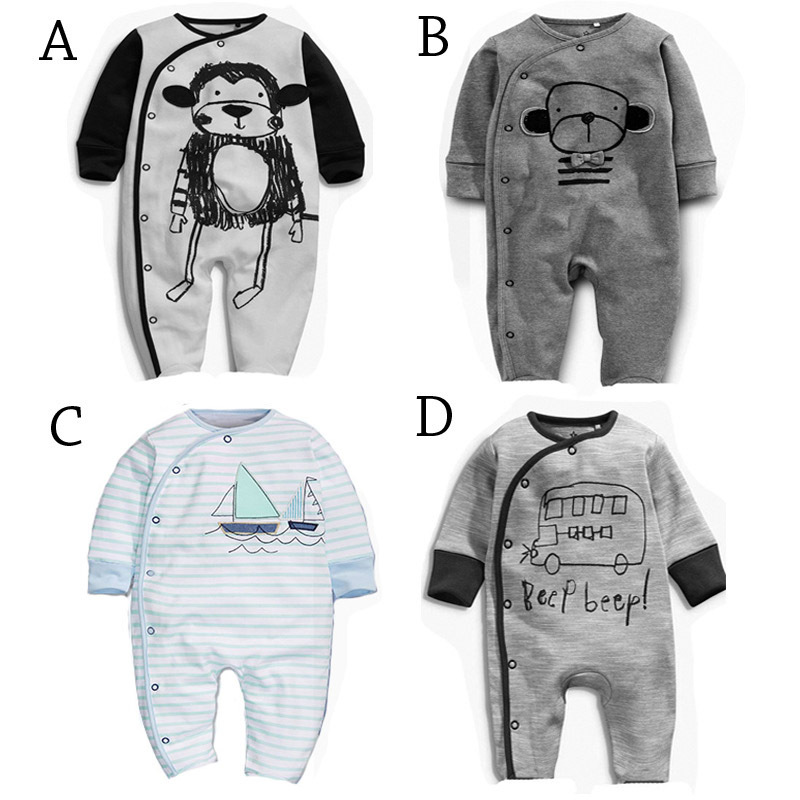 Western style baby clothing Romper Long sleeves Cotton Newborns Jumpsuit