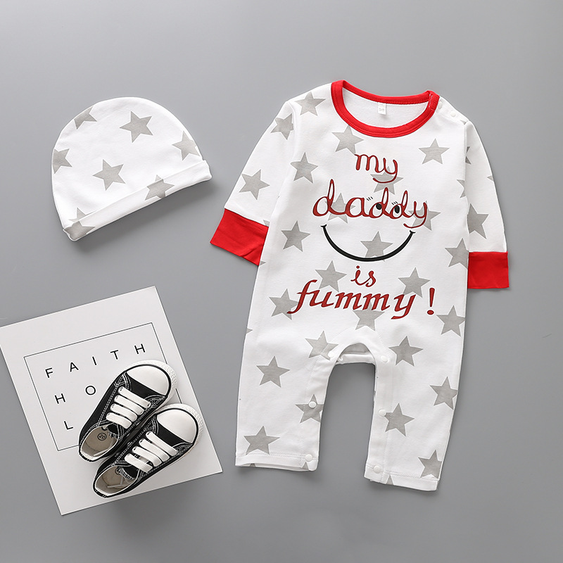 Western Style Baby Long Sleeves Lovely Baby Clothing Romper Long Sleeves Cotton Pentagram Clothing
