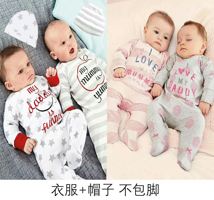 Western Style Baby Long Sleeves Lovely Baby Clothing Romper Long Sleeves Cotton Pentagram Clothing