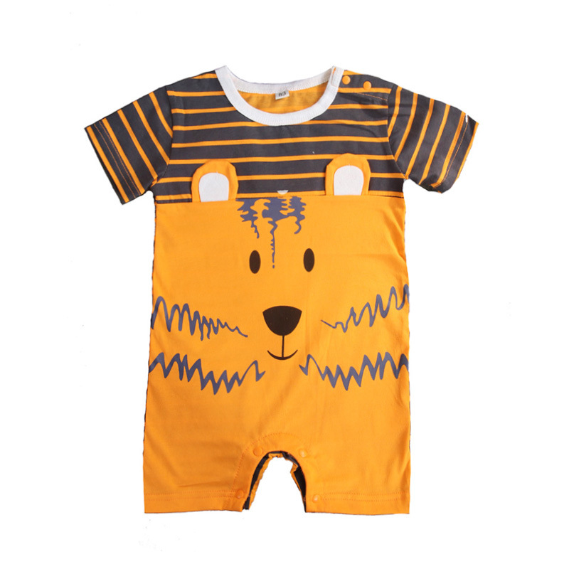 Baby Fashion Thin Section Cartoon Short Sleeve Animal Cotton Romper Baby Jumpsuit