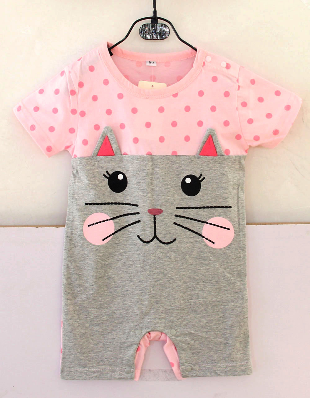 Baby Fashion Thin Section Cartoon Short Sleeve Animal Cotton Romper Baby Jumpsuit