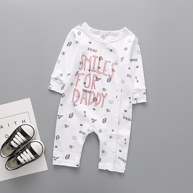 Western Style Fashion Baby Romper Climb Clothes Cotton Long Sleeves Siamese Clothing
