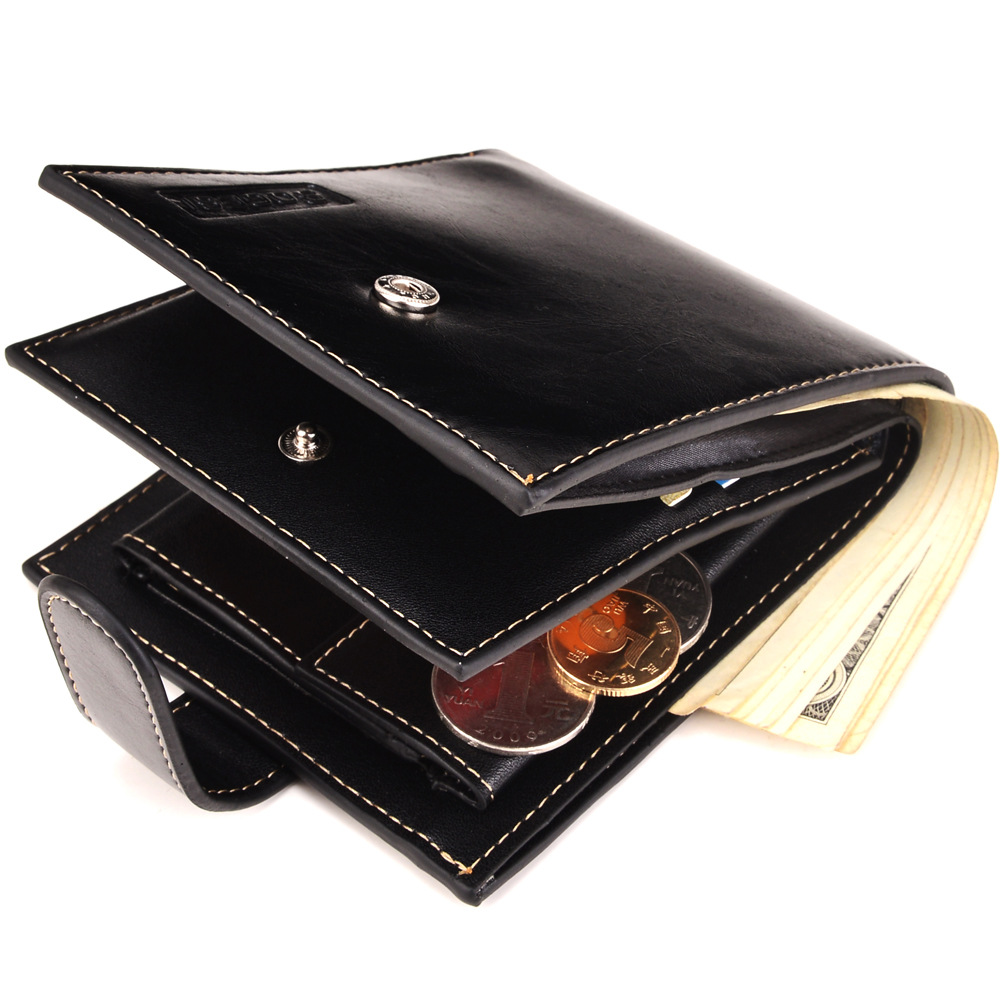Western Style Men Wallet Short Paragraph Wallet PU Wallets Student Fashion Coin Purse
