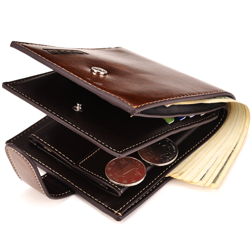 Western Style Men Wallet Short Paragraph Wallet PU Wallets Student Fashion Coin Purse