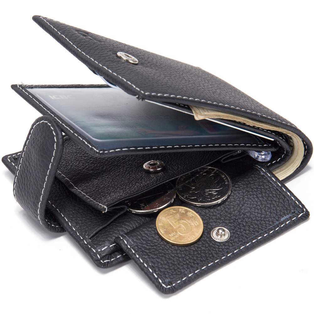 Men Fashion Genuine Leather Wallet Student Personality Trend Coin Bag Wallet