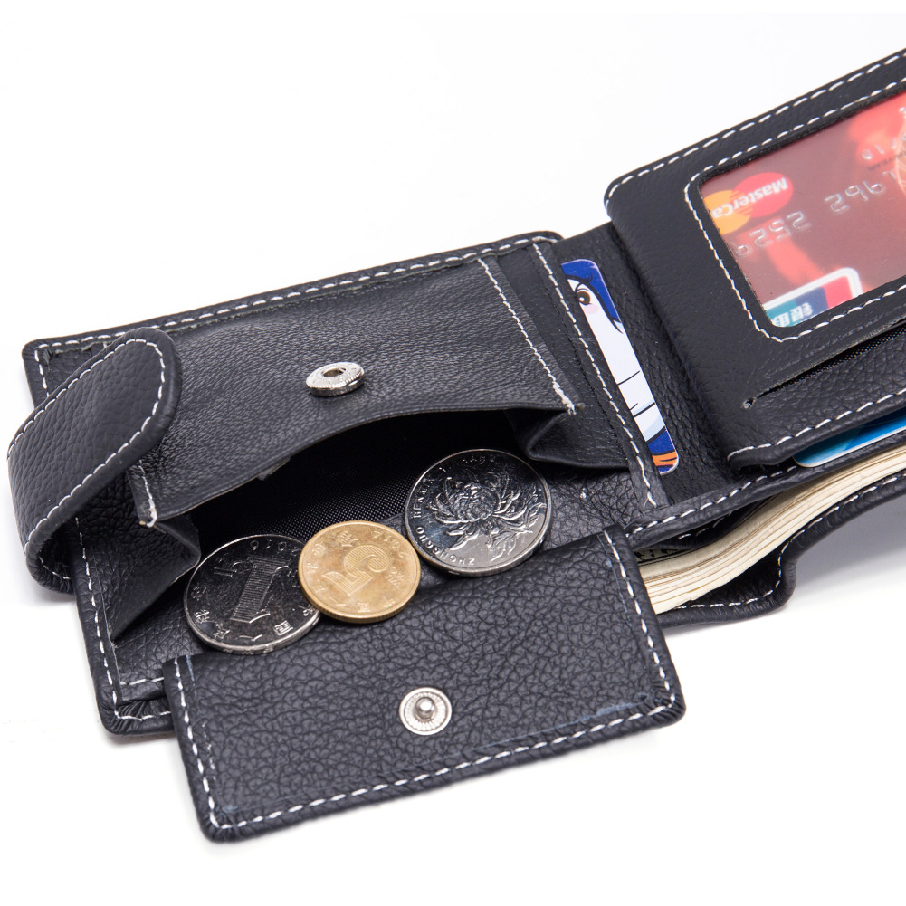 Men Fashion Genuine Leather Wallet Student Personality Trend Coin Bag Wallet