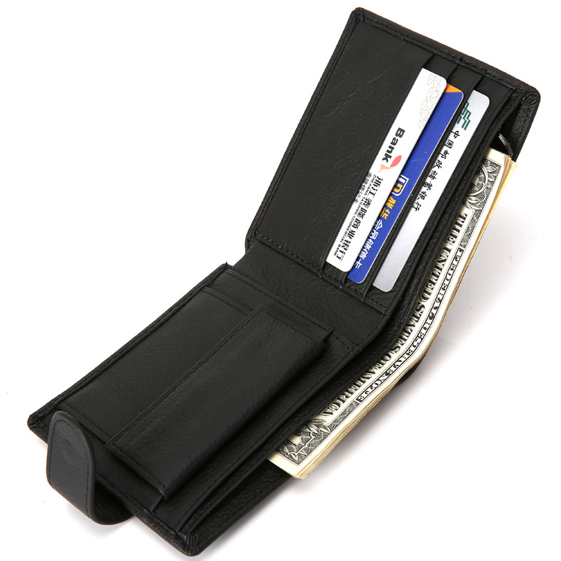 Men Fashion Genuine Leather The New Wallet Student Card Package Short Paragraph Wallet