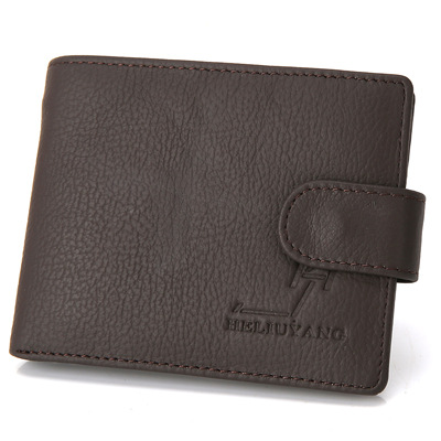 Men Fashion Genuine Leather The New Wallet Student Card Package Short Paragraph Wallet