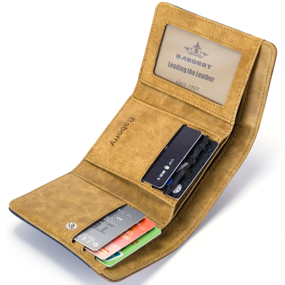Men The New Card Package Canvas Wallet Student Personality Trend Short Paragraph Wallet