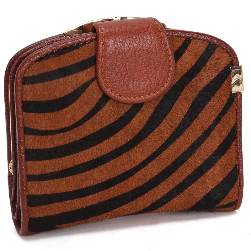 Ms Horse Hair Wallet Long Section Genuine Leather Wallet Female Models Fashion Trend Clutch bag