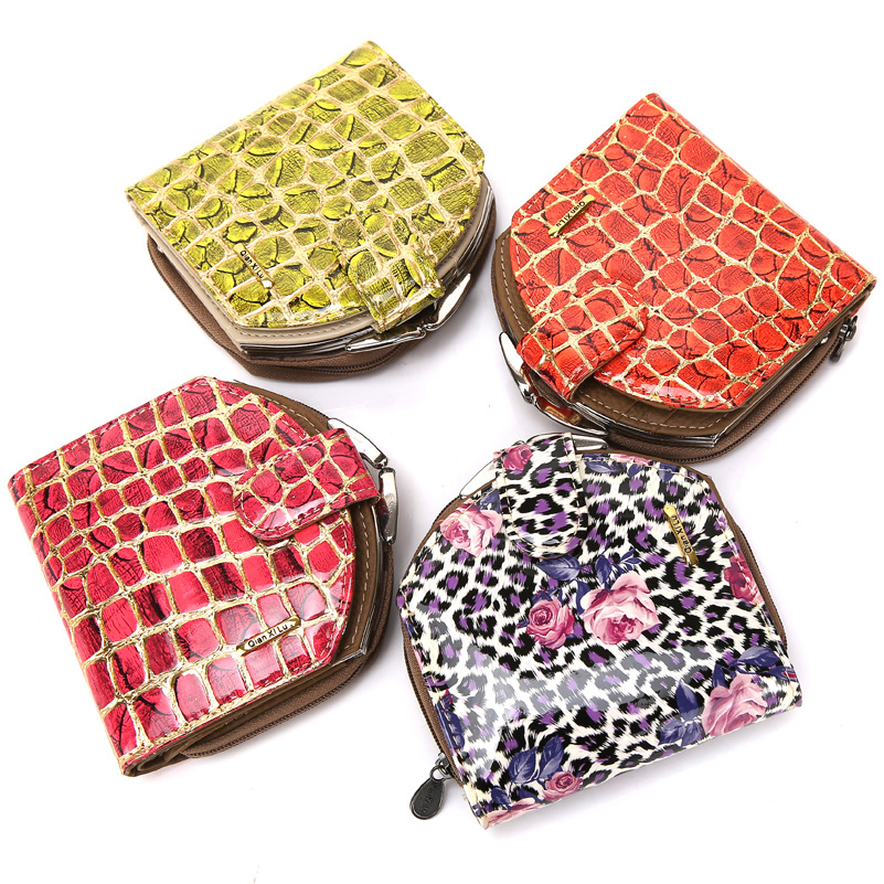 Ms Fashion Wallet Genuine Leather Ms Clutch Female Models Trend Stone Pattern Wallet