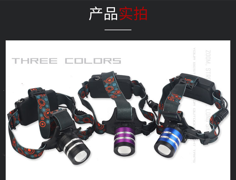 led Outdoor Hunt glare Headlights Rotate Zoom illumination Charge Headlamp