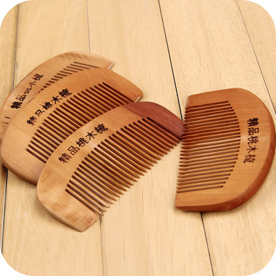 2set Ms Fashion Sandalwood Peach Comb Health Care Natural Anti-static Peach Comb