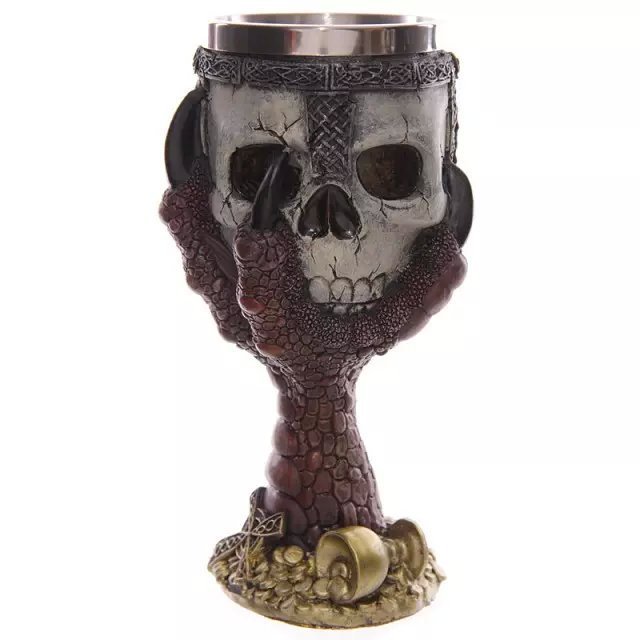 Creative Skull Palm Goblet Beer Glass 3D Three-dimensional Stainless steel Knight Wine Glass