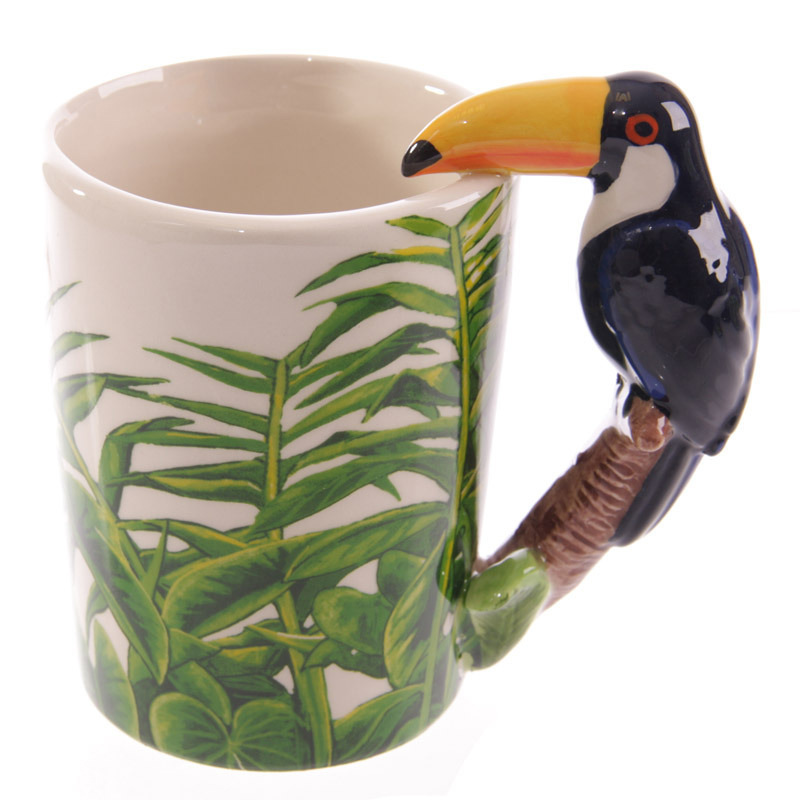 Lovely Three-dimensional Birdie Ceramics Mark Cup Drinking Glass Hand Painted 3D Animal Cup