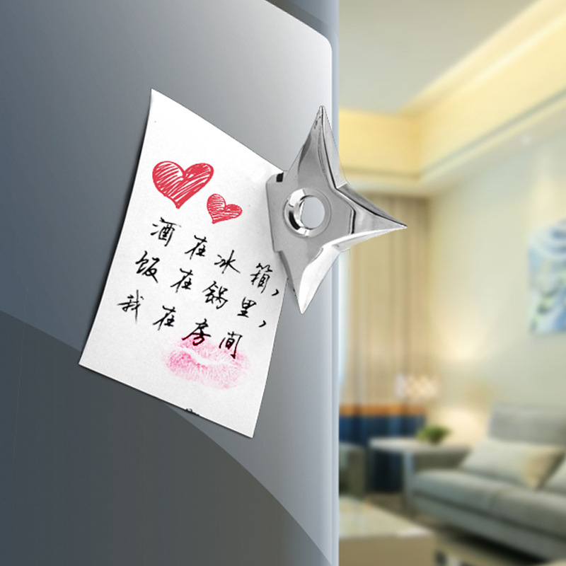 Ninja Darts Fridge Stickers Pentagram Shape Metal Three-dimensional Magnetic Stickers