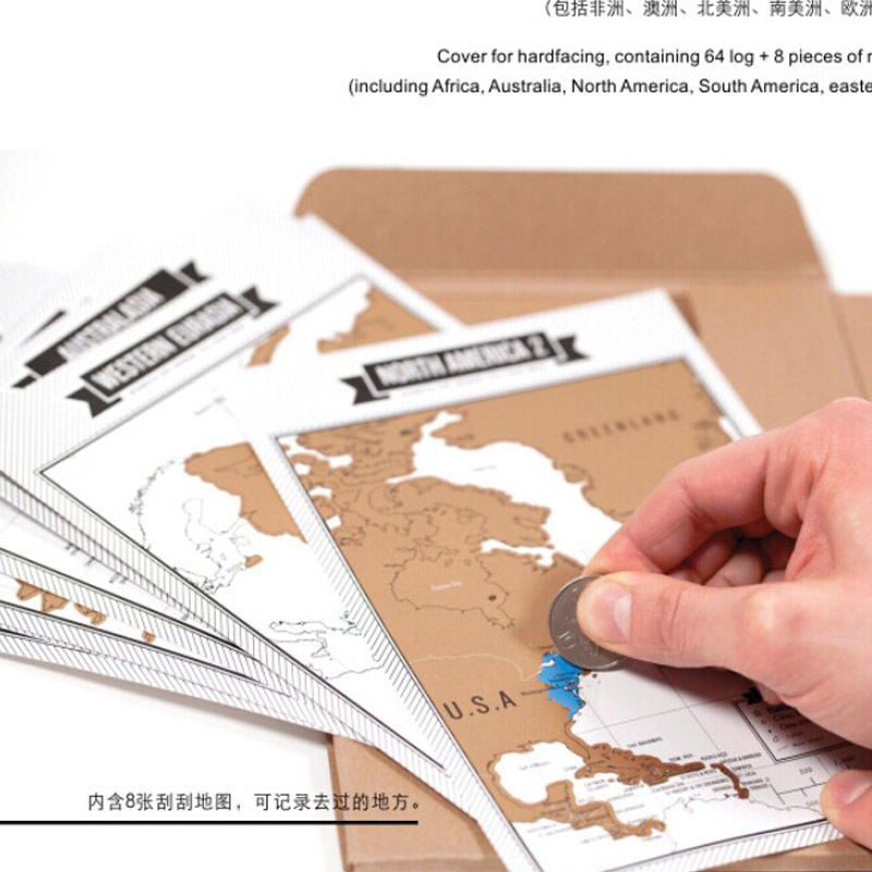 TRAVELOGUE Scratch Tourism Log World Map Notebook Log Version