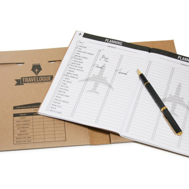 TRAVELOGUE Scratch Tourism Log World Map Notebook Log Version