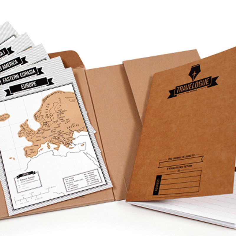 TRAVELOGUE Scratch Tourism Log World Map Notebook Log Version