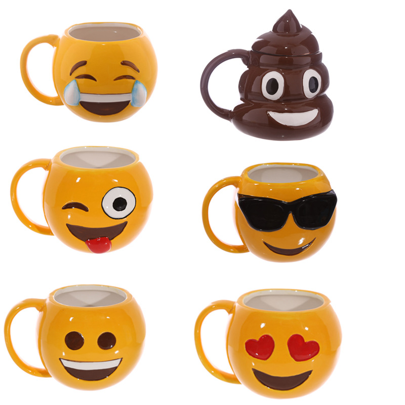 Color Random  Spoof Funny Whole Person cup Expression Cup Ceramics Mug With Cover Coffee Cup