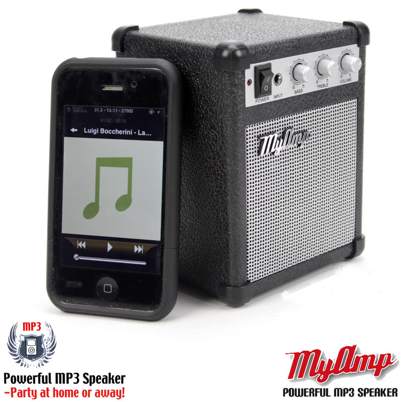 My AMP MP3 Speaker Retro Guitar High fidelity Speaker Bass Convenient Sound
