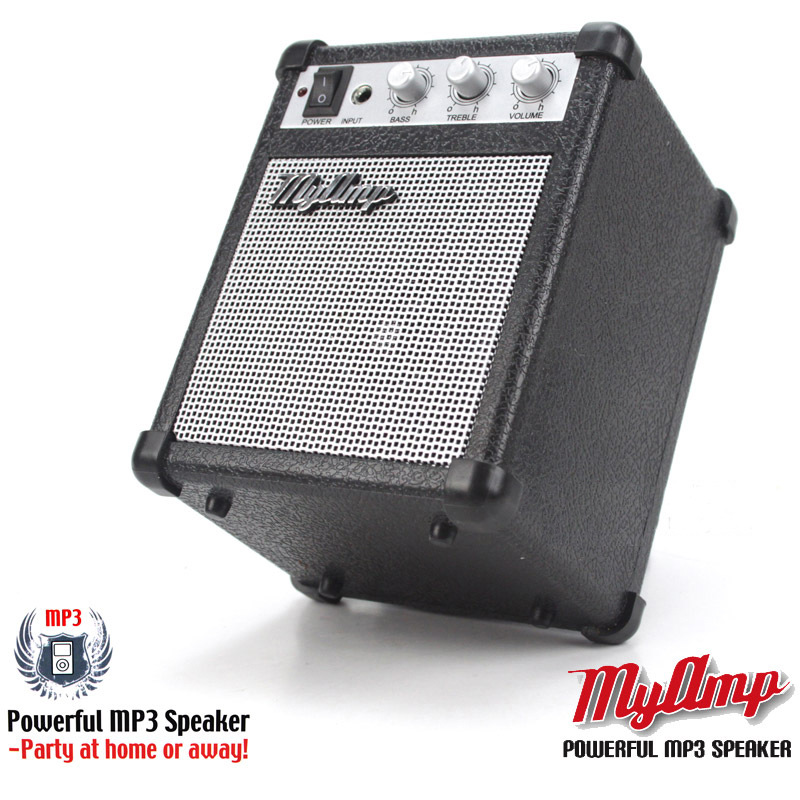 My AMP MP3 Speaker Retro Guitar High fidelity Speaker Bass Convenient Sound