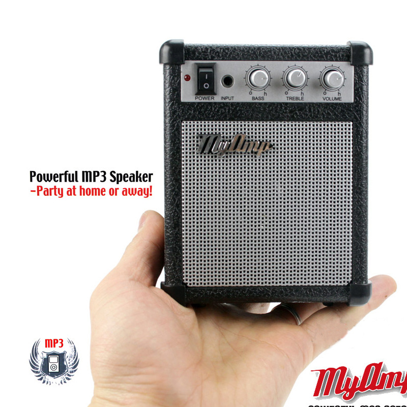 My AMP MP3 Speaker Retro Guitar High fidelity Speaker Bass Convenient Sound