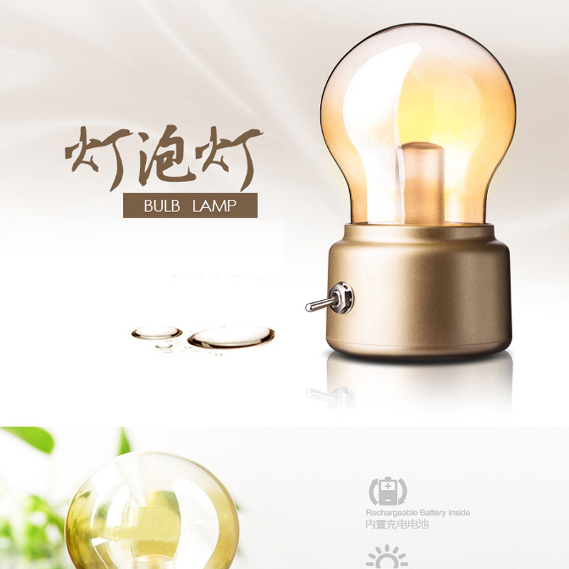 Retro Charge Night light Creative Nostalgia USB Bedside Table lamp Ambient Light