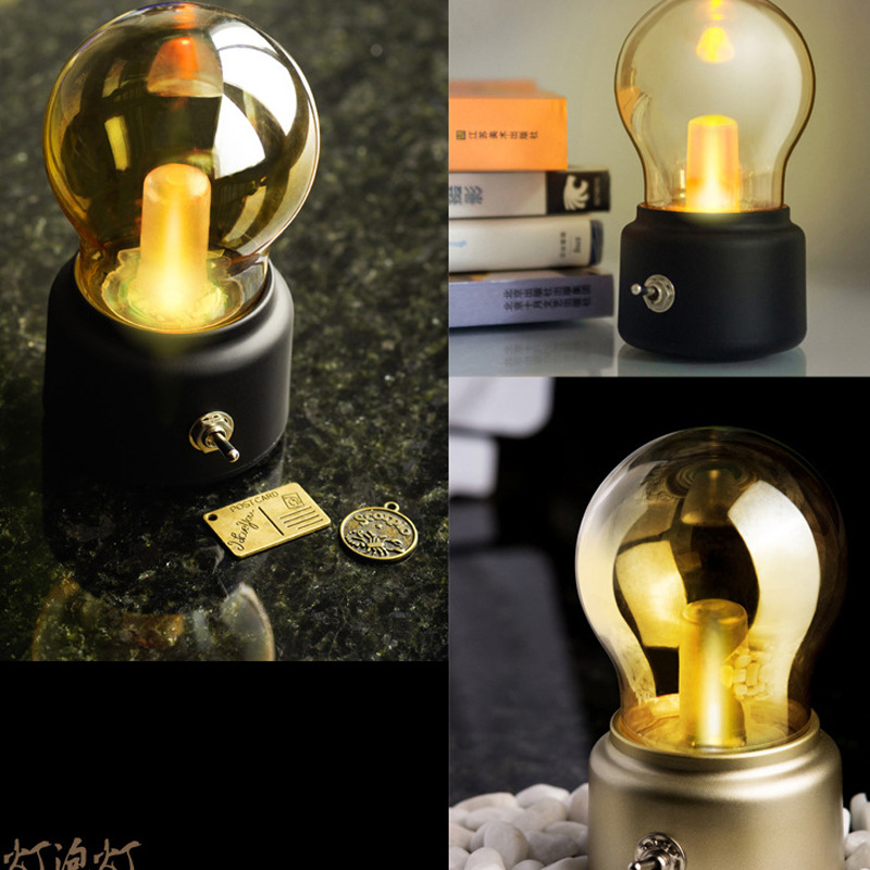 Retro Charge Night light Creative Nostalgia USB Bedside Table lamp Ambient Light