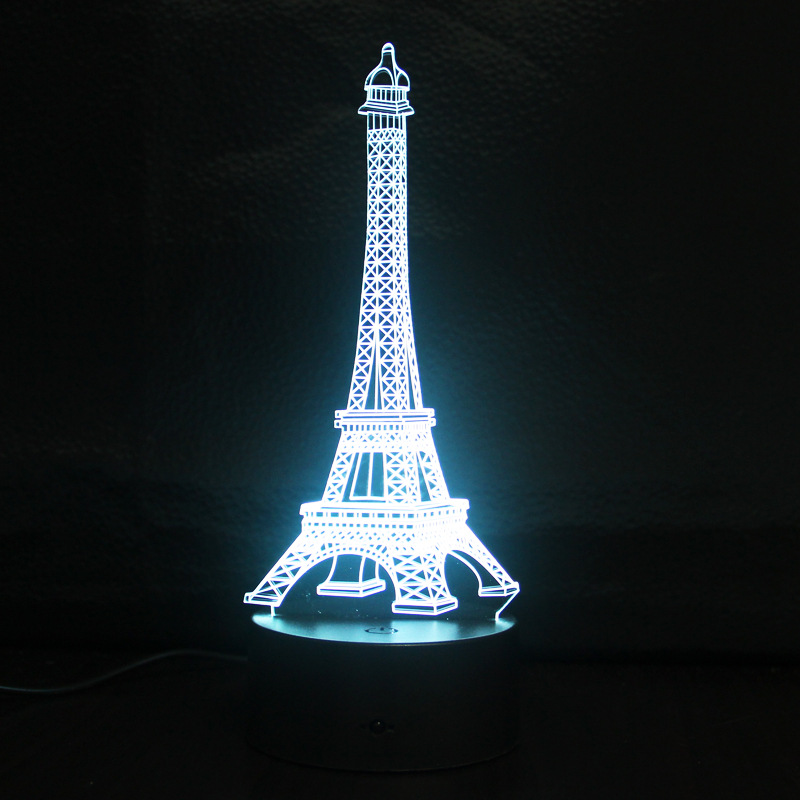 Colorful Eiffel Tower 3D lights Led remote Control Touch Gradient Visual Night light Gift lights