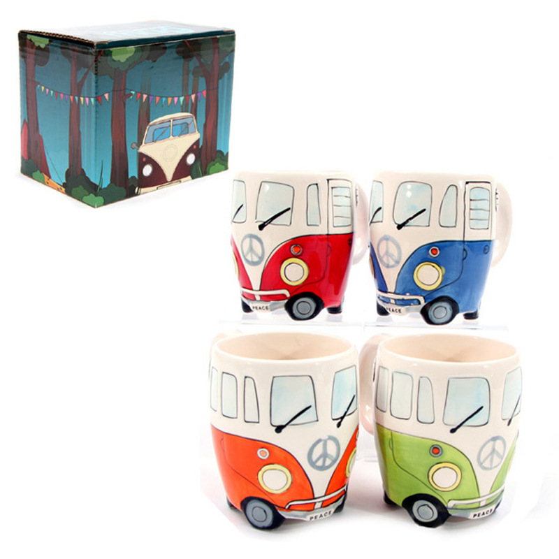 Puckator Hand Painted Ceramics Bus Cup Retro Car Mug   Coffee Cup Cartoon cup