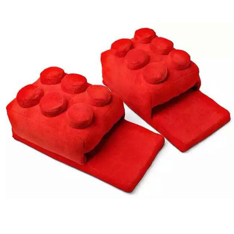 Building Brick Slippers Home Keep Warm flip flop lego Building Blocks Square flip flop