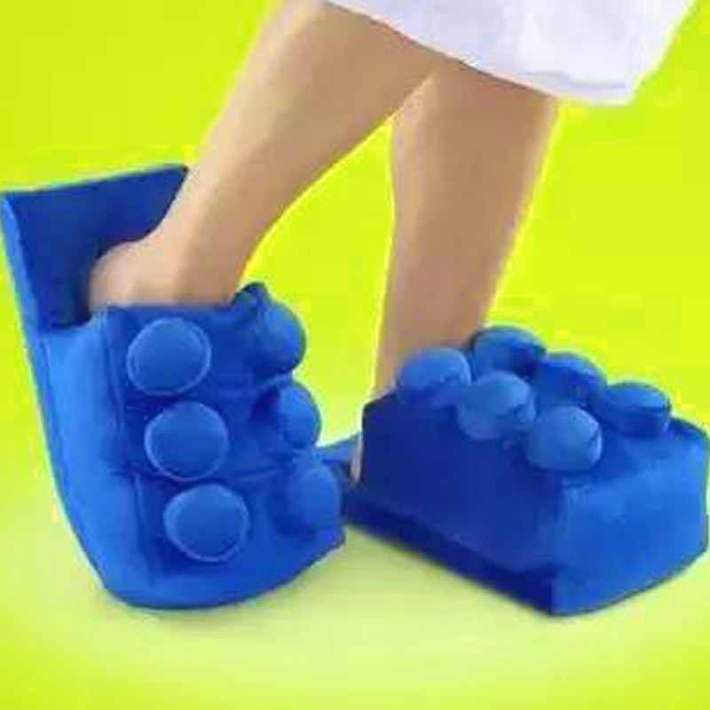Building Brick Slippers Home Keep Warm flip flop lego Building Blocks Square flip flop