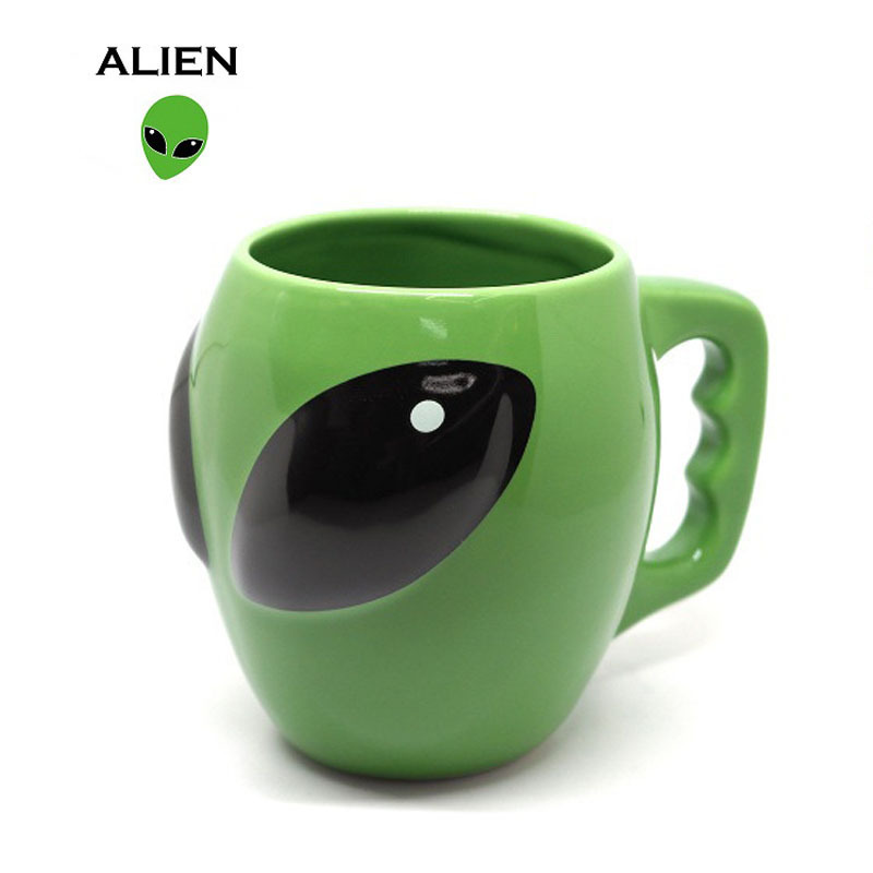 Ceramics 3D Alien Alien Mug Creative Cartoon Green Birthday Gift Drinking Glass
