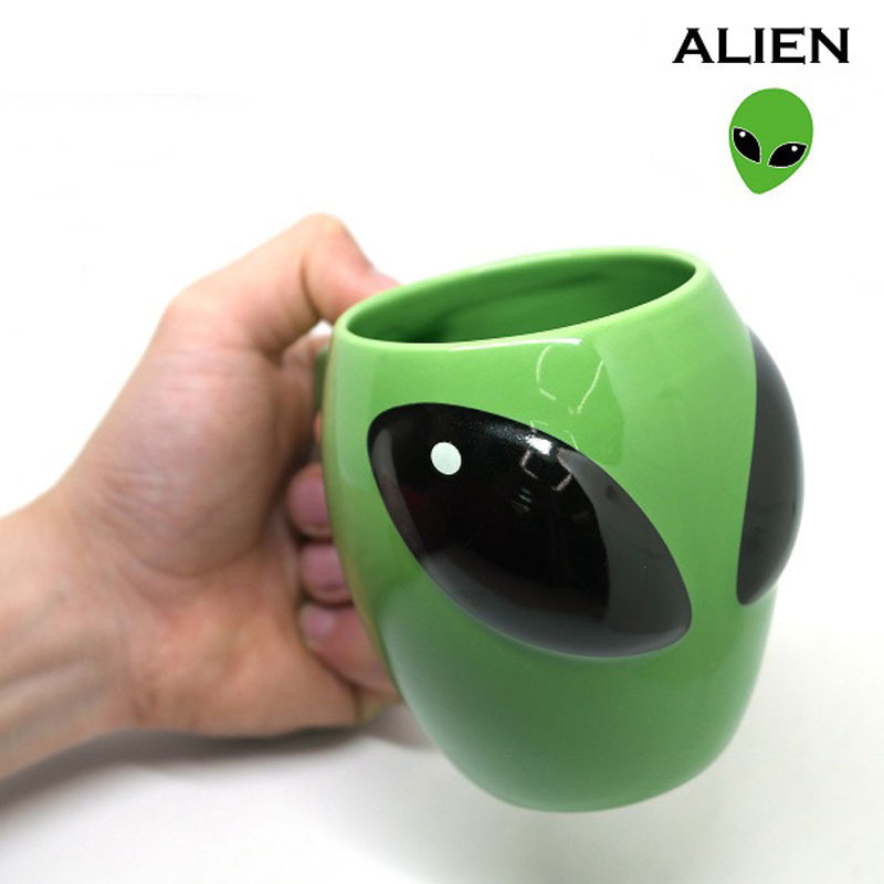 Ceramics 3D Alien Alien Mug Creative Cartoon Green Birthday Gift Drinking Glass