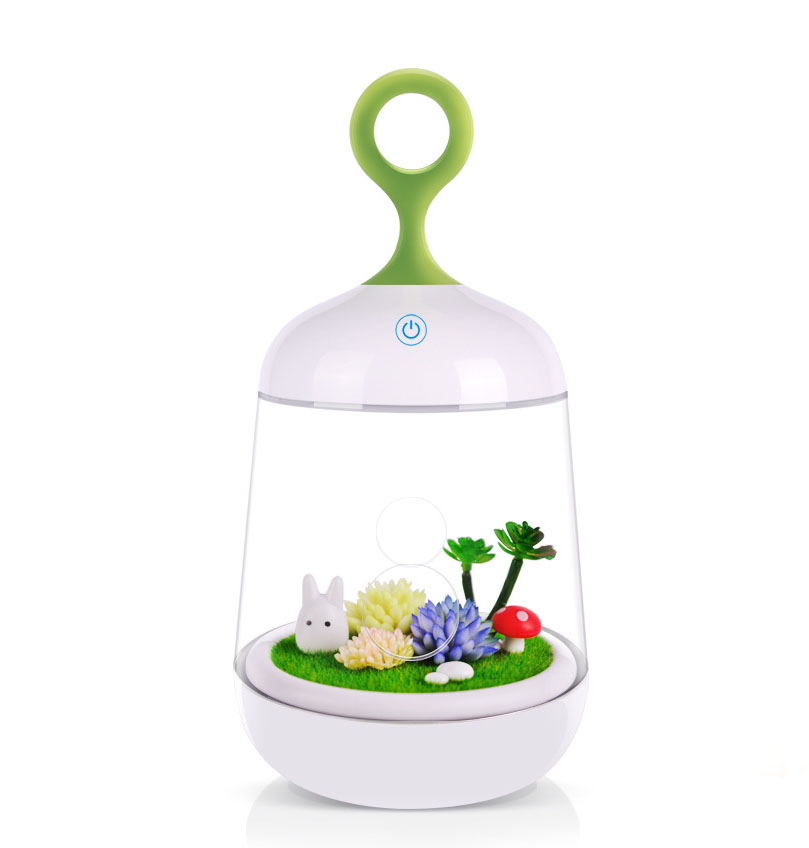 Diy Micro Landscape plant Music Night light Portable Convenient Bunny butterfly Timing lights