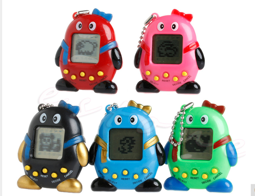 QQ Penguin Type Electronic Pet Game Console Classic Mini Handheld Game Console