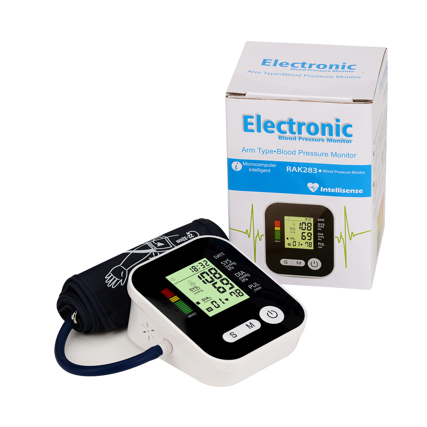 Household Health Arm Type electronic Sphygmomanometer Old Man Blood Pressure Meter Gift
