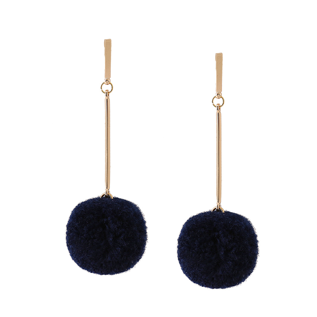 Western Style Ms Temperament Wild Simple Long Section Hairball Earring