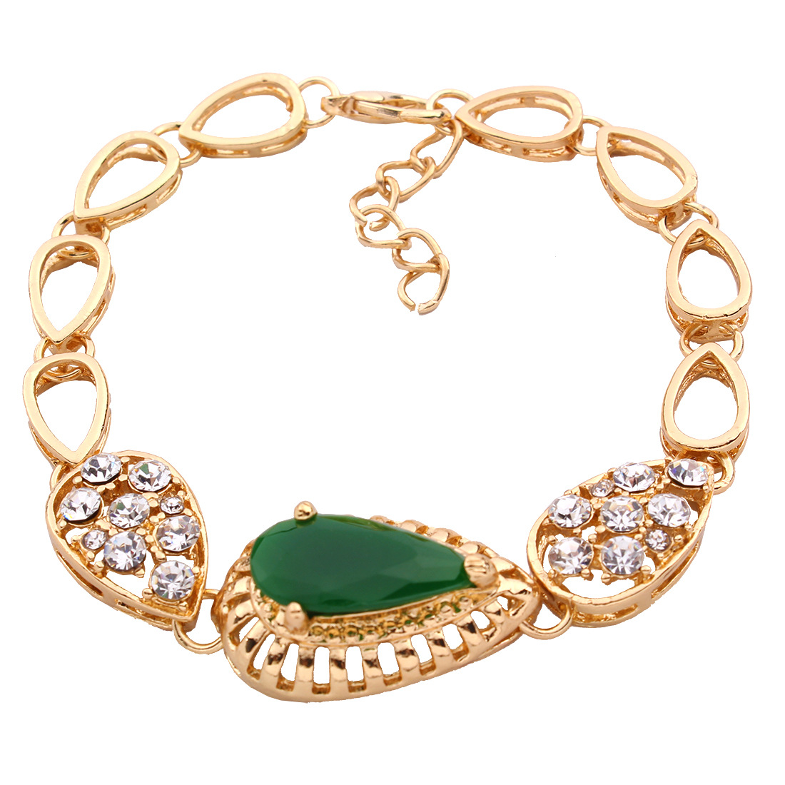 Western Style luxurious Diamond Necklace Bracelets Earring Rings Set Jewelry