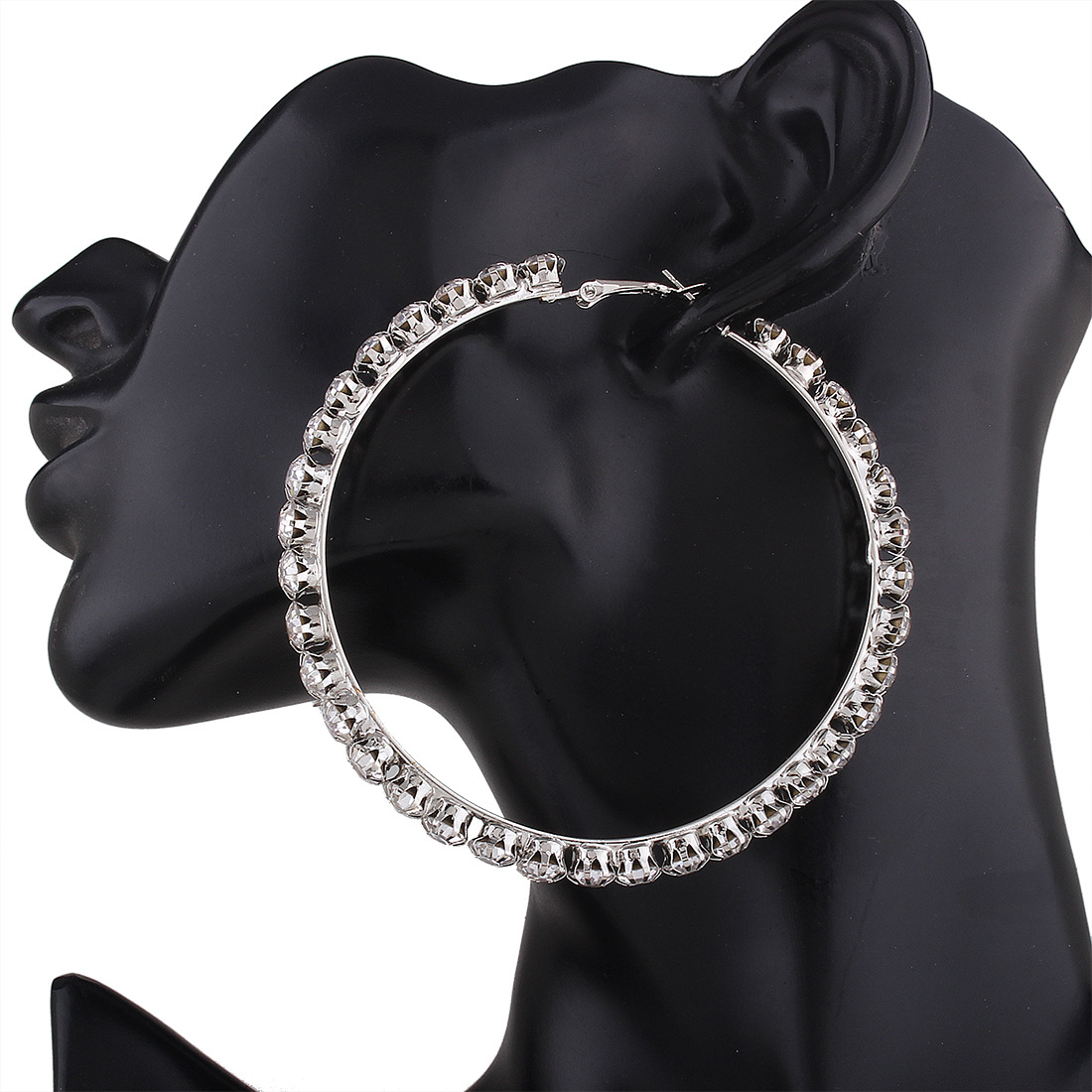 Western Style Popular Accessories Personality Big Circle Diamond Earring Wild Classic Earring